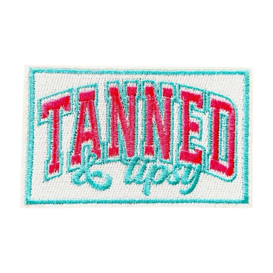 Tanned and Tipsy Patch, Summer Patches, Beach Patches, Embroidered Alcohol Patch, Adult Iron On Patch, Cocktail Patch, Girls Trip Patches