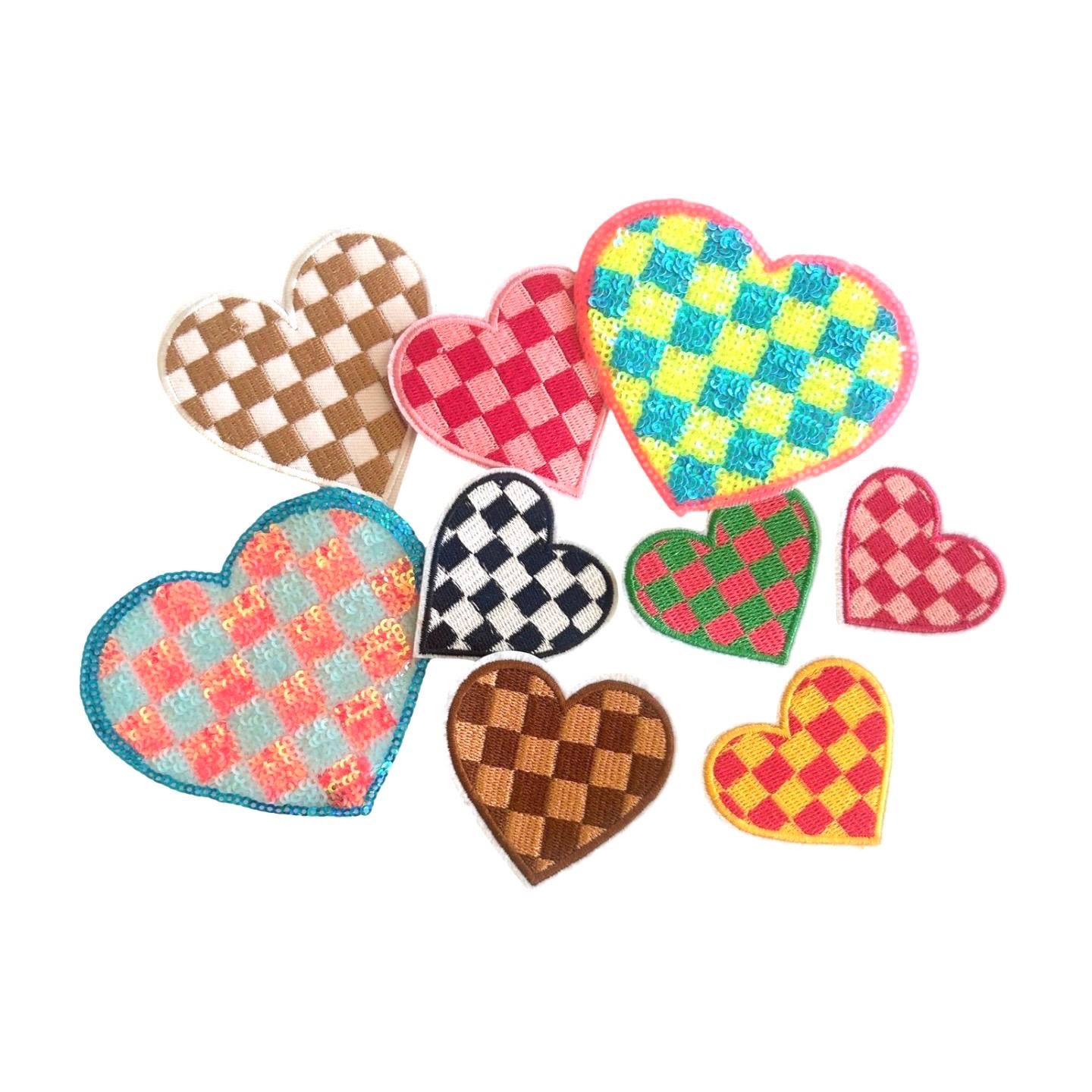 Iron On Bulk Patches -  Heart Embroidered Patches - Heart Iron On  Patches - Trucker Hat Patches - Belt Bag Patches - Filler Patches