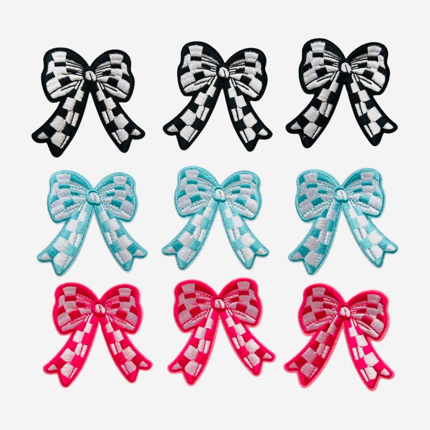 Iron-On Bow Patches: Assorted Colors, Sizes 1-3"