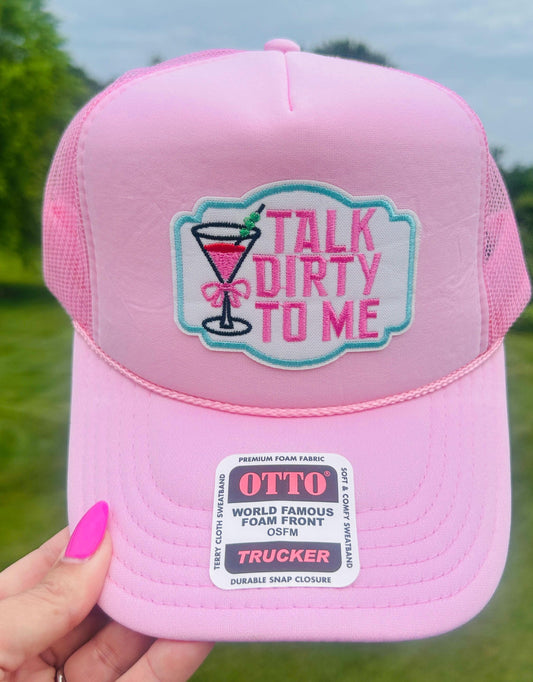 Martini Hat, Talk Dirty To Me Trucker Hat, Trendy Women's Trucker Hat