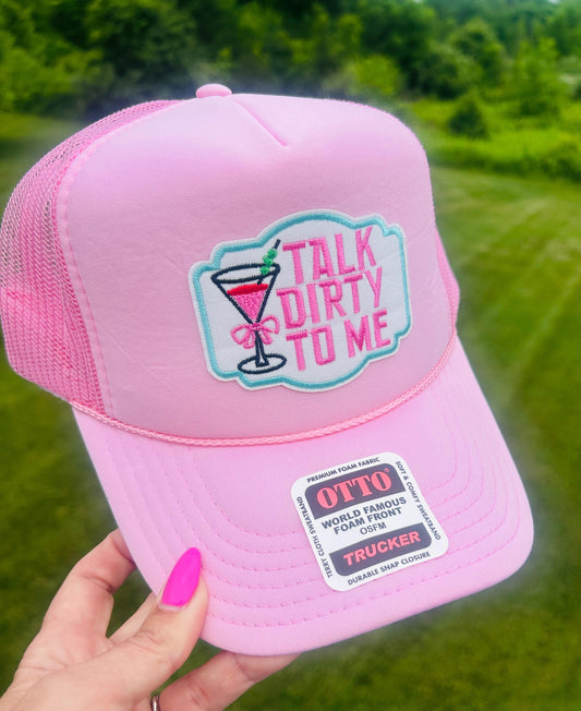 Martini Hat, Talk Dirty To Me Trucker Hat, Trendy Women's Trucker Hat