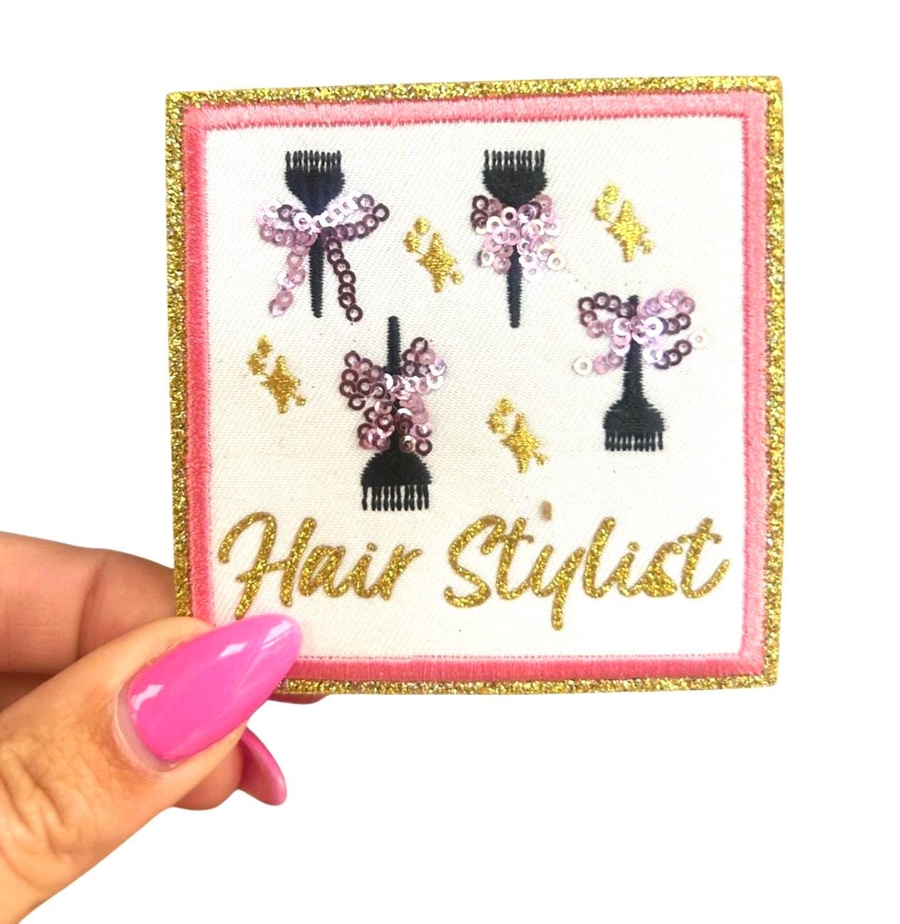 Hairstylist Iron-On Patches: Scissor, Blowdryer, Cosmetology