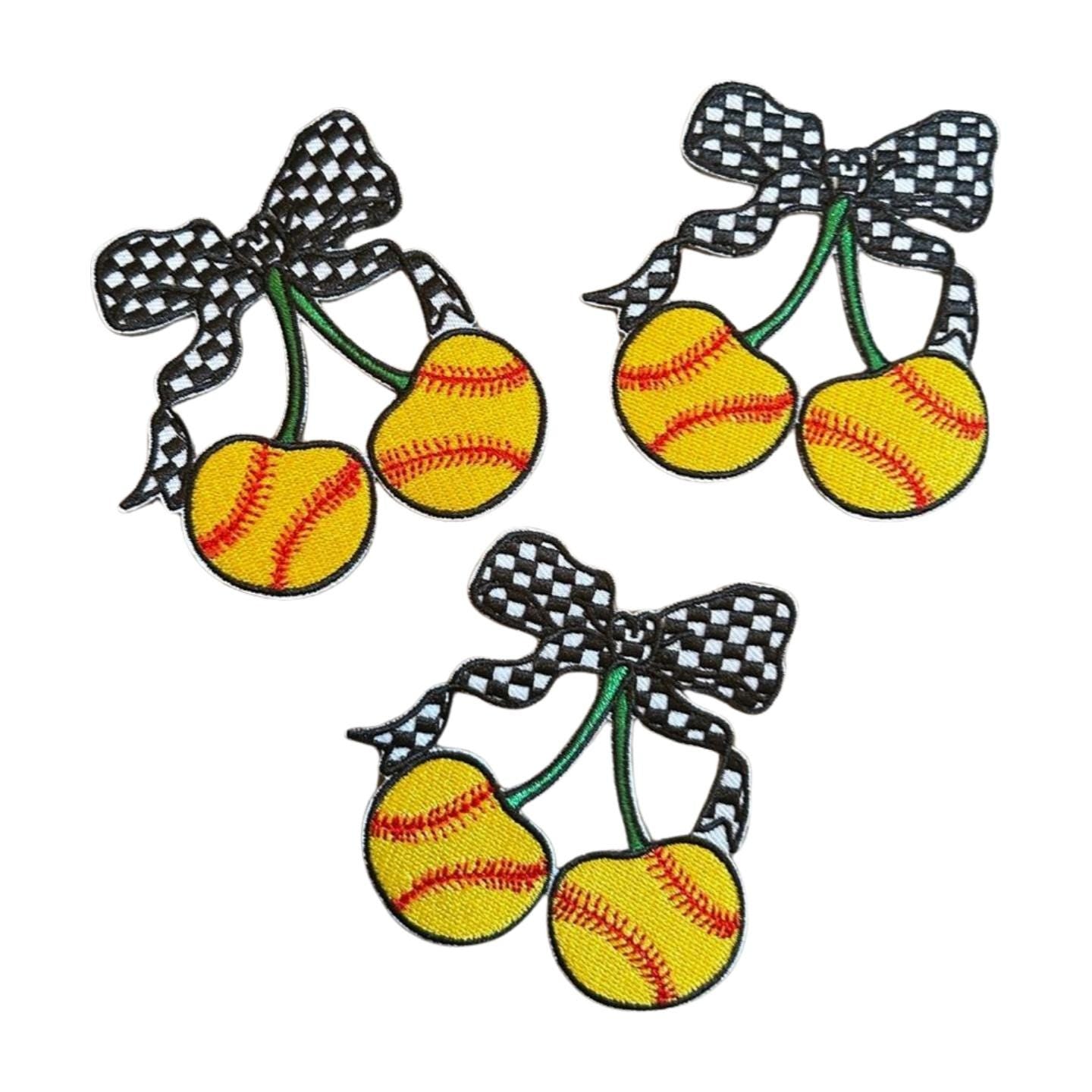 Softball Mama Iron-On Patch: Embroidered Chenille Applique