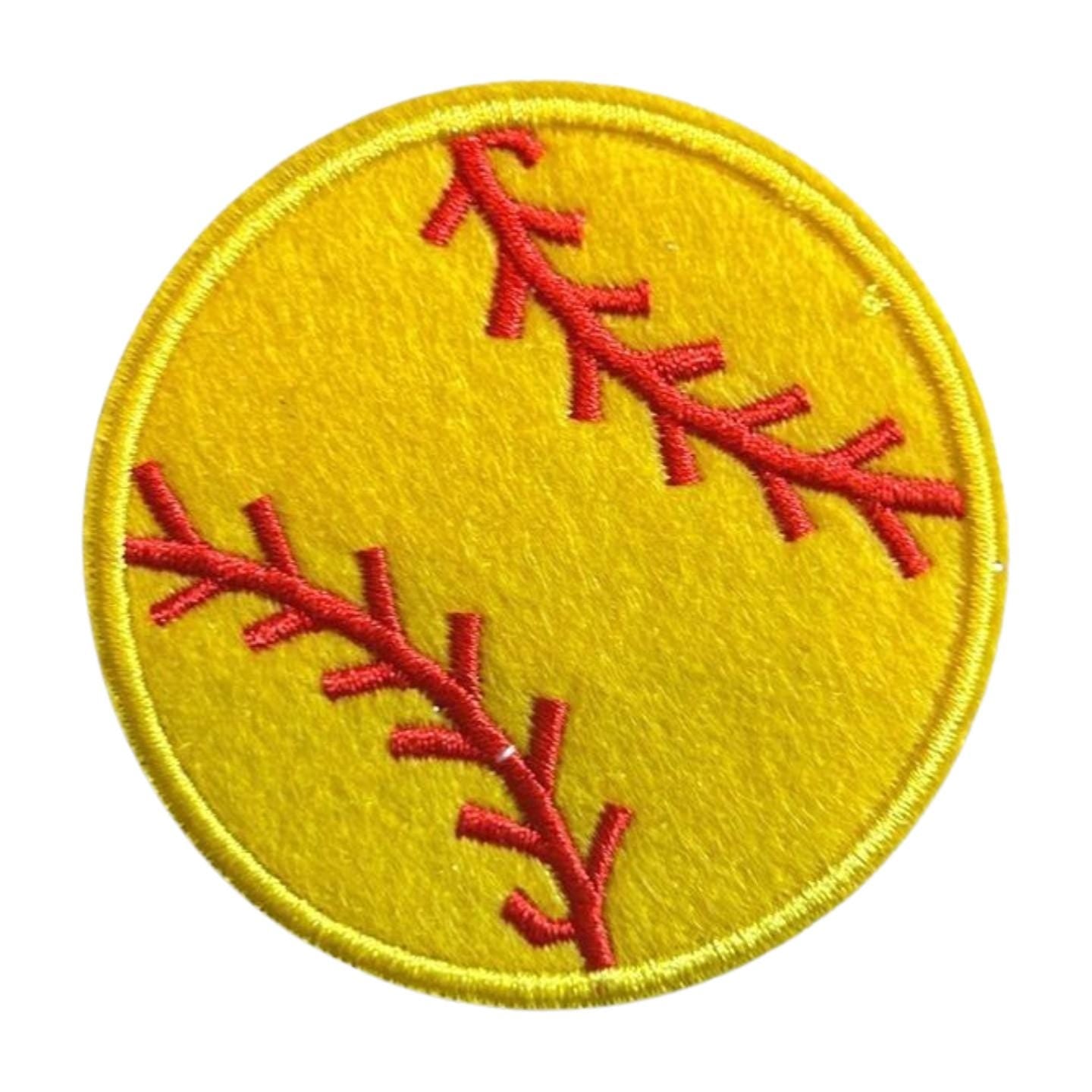 Softball Mama Iron-On Patch: Embroidered Chenille Applique