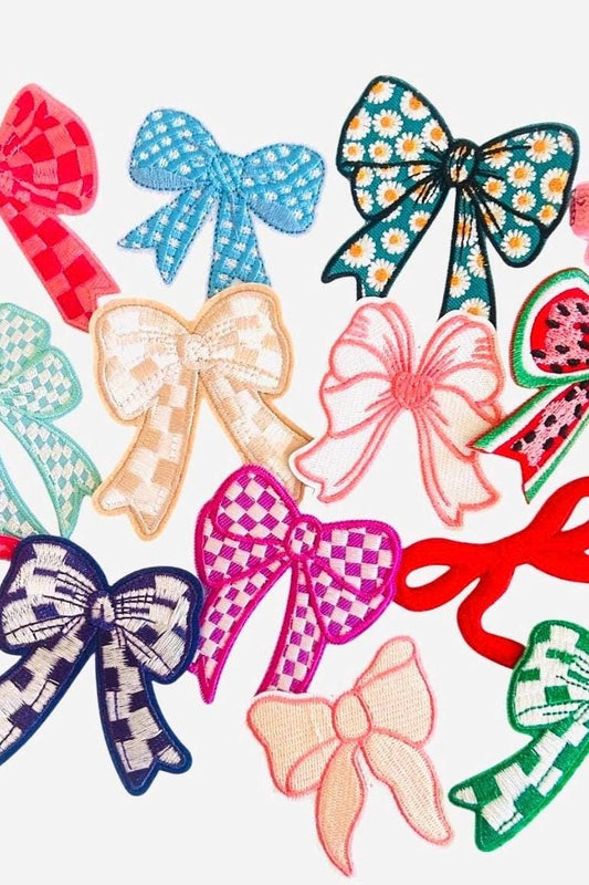 Iron-On Bow Patches: Assorted Colors, Sizes 1-3"