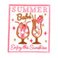 Summer Babe Iron-On Patch: Girly Cocktail Embroidered Applique