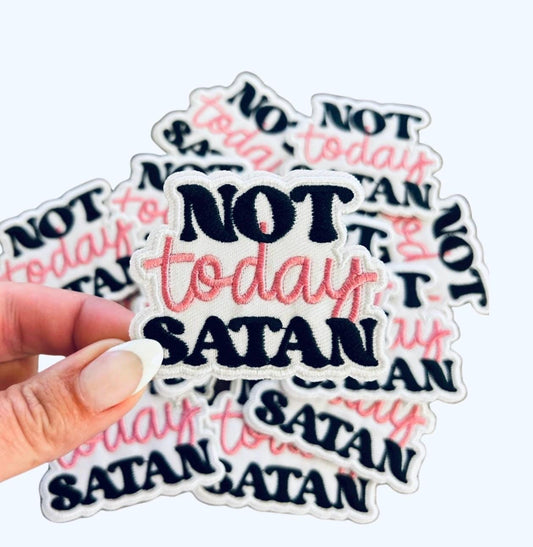 Not Today Satan Patch, Christianity Patches, Faith Based Iron On Patch, Patches for Hats, Faith Patches