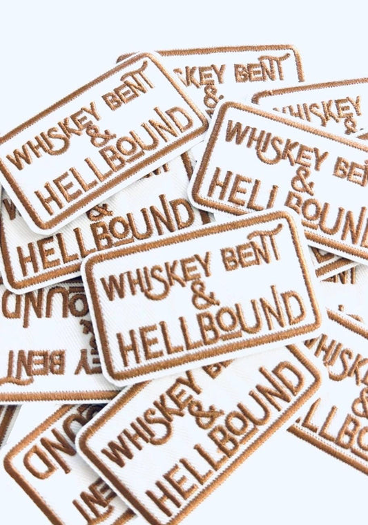 Whiskey Bent & Hell Bound Patch: Western Iron-On Applique