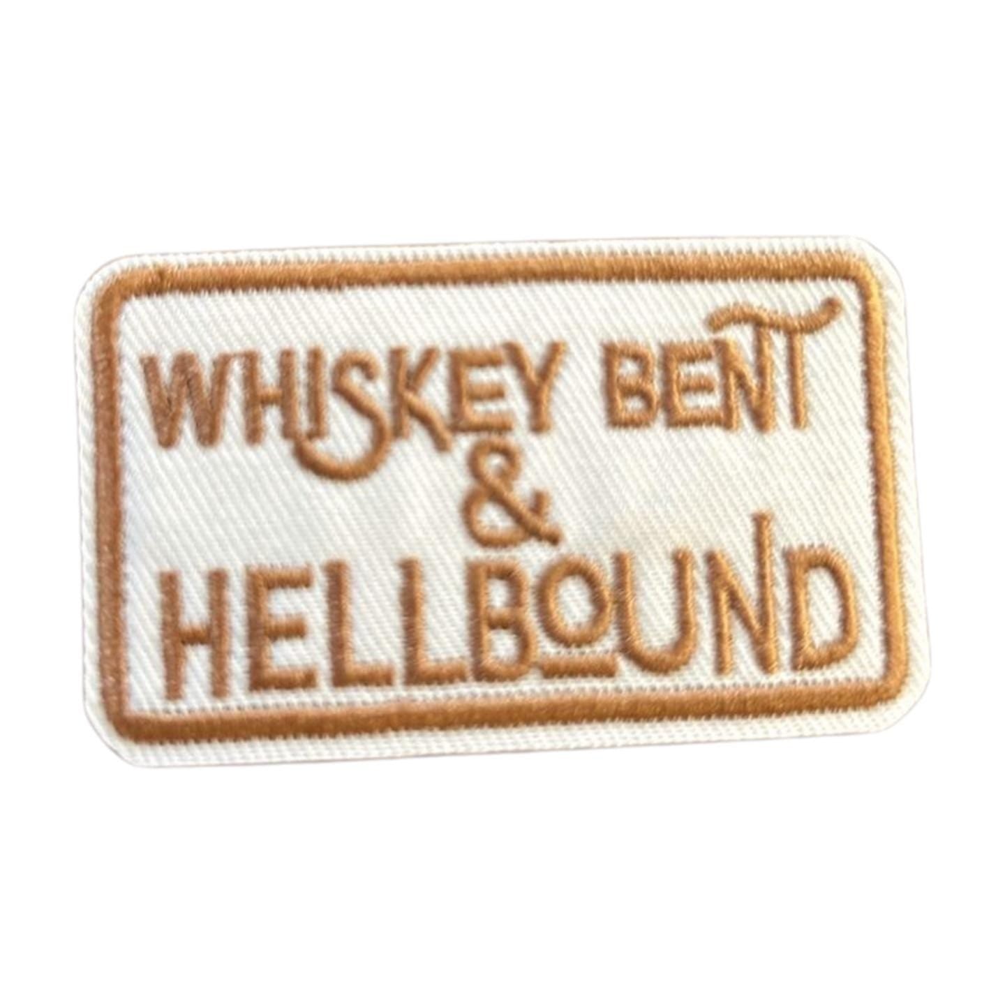Whiskey Bent & Hell Bound Patch: Western Iron-On Applique