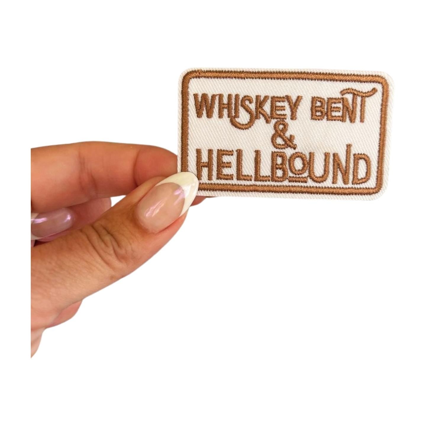 Whiskey Bent & Hell Bound Patch: Western Iron-On Applique