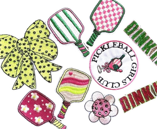 Pickleball Iron-On Patch: Dink It, Paddle, Flower & More