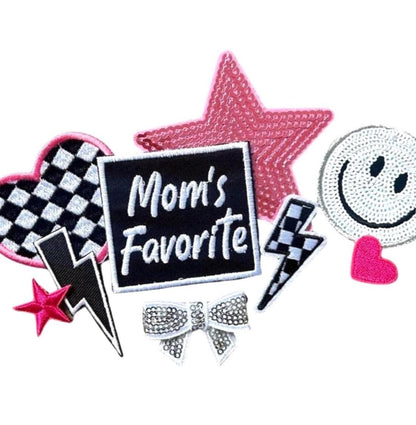 Mom's Favorite Patch, Favorite Daughter Patch, Favorite Son Patch, Funny Iron On Patches, Mom's Favorite Patch for Hat