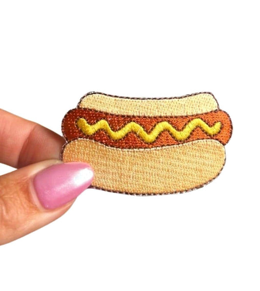 Hot Dog Patch, Iron On Hot Dog, Food Patches