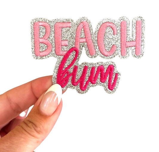 Beach Bum Iron On Patch, Retro Beach Bum Patch, Trendy Girl Patches, Trucker Hat Patches