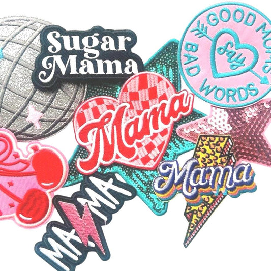 Mama Patches,  Trendy Mama Patches, Mom Hat Patch, Trendy Mom Patches, Embroidered Mom Patch, Sugar Mama Patch, Patch Bundle, Mom Patch