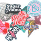Embroidered Mama Patches Bundle: Iron-On Mom Hat & Clothing Designs
