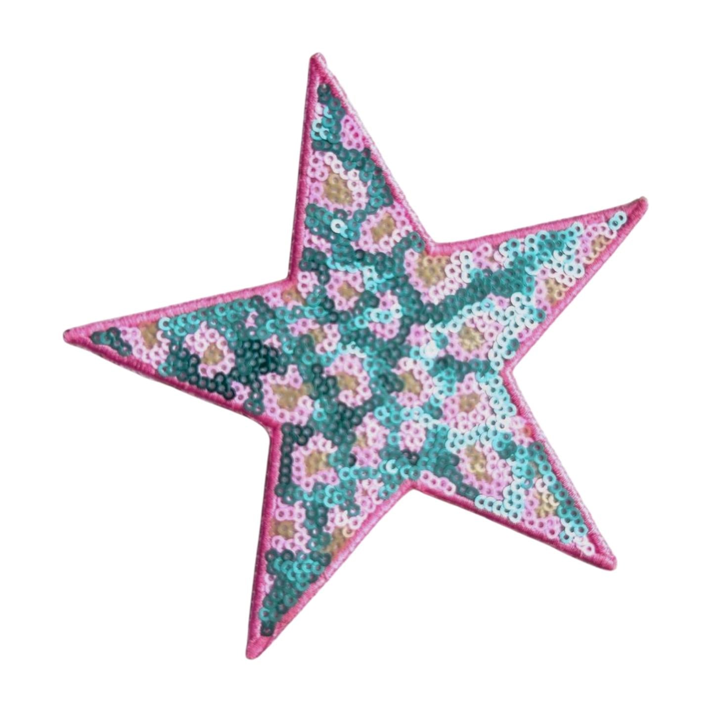 Lake Babe Iron-On Patch: Pink & Aqua Embroidered Applique