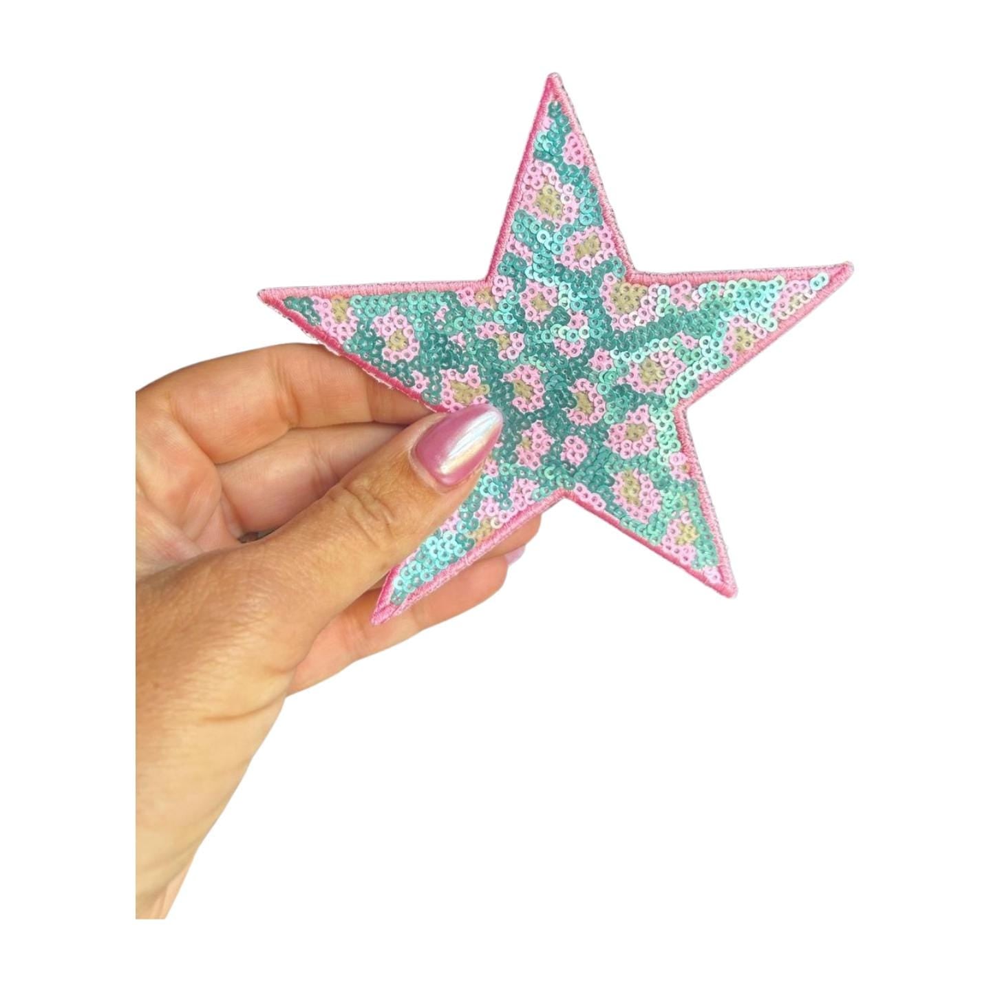 Lake Babe Iron-On Patch: Pink & Aqua Embroidered Applique