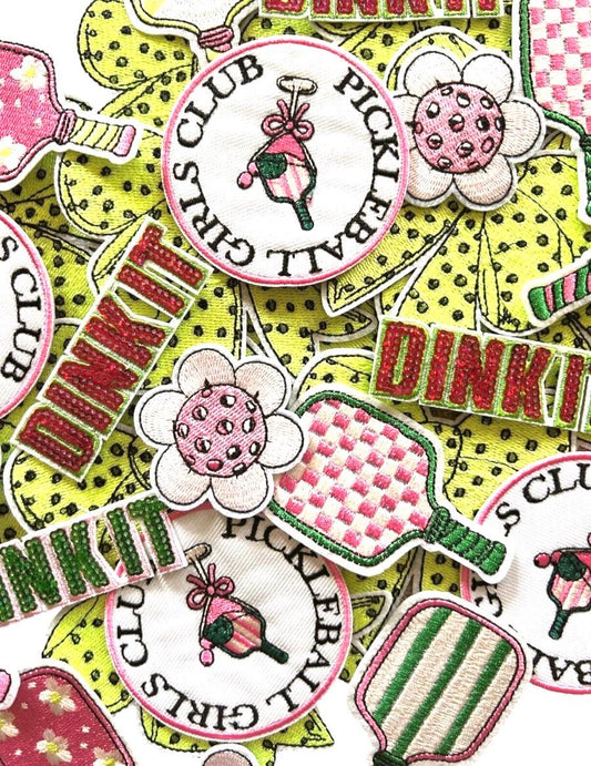 Pickleball Iron-On Patch: Dink It, Paddle, Flower & More
