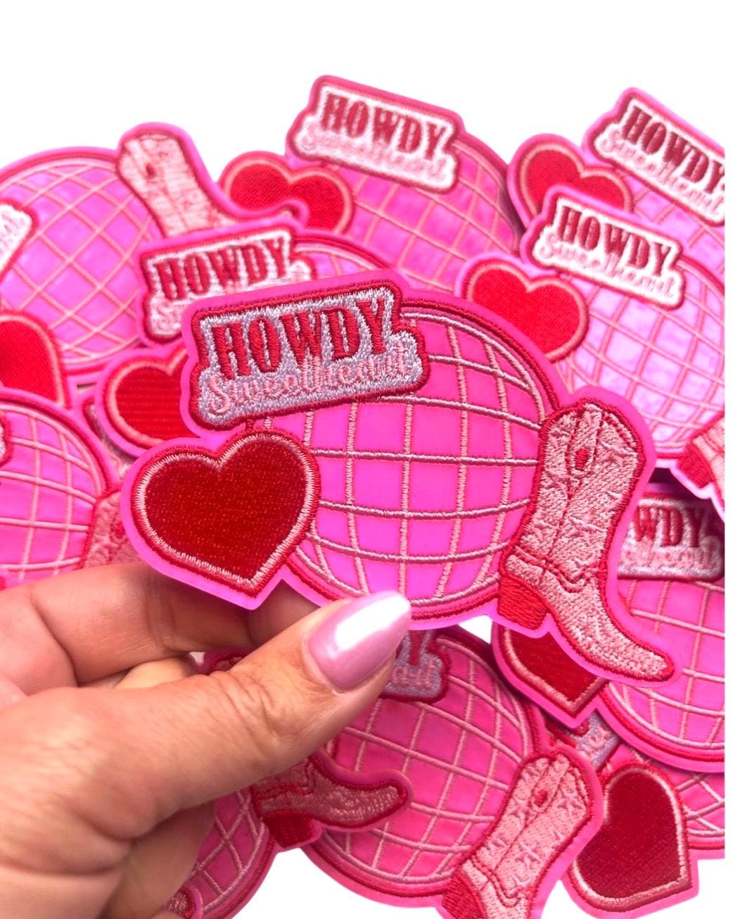 Howdy  Patch, Howdy Sweatheart Patch, Howdy Embroidered Patches, Western Iron On, Pink Howdy Patch, Cowgirl Iron On Patch