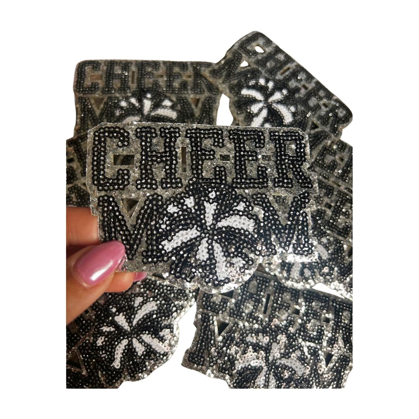 Cheer Mom Iron-On Patch: Embroidered Jacket & Hat Applique