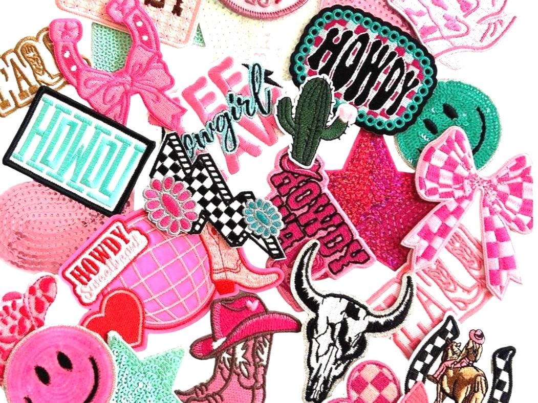 Western Iron On Patches: Cowgirl, Howdy, Y'all
