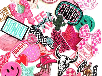 Western Iron On Patches: Cowgirl, Howdy, Y'all