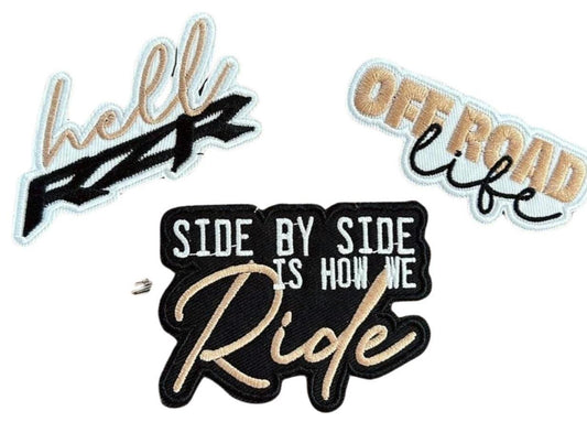 RZR UTV Iron On Patch: Off Road Vehicle Embroidered Applique