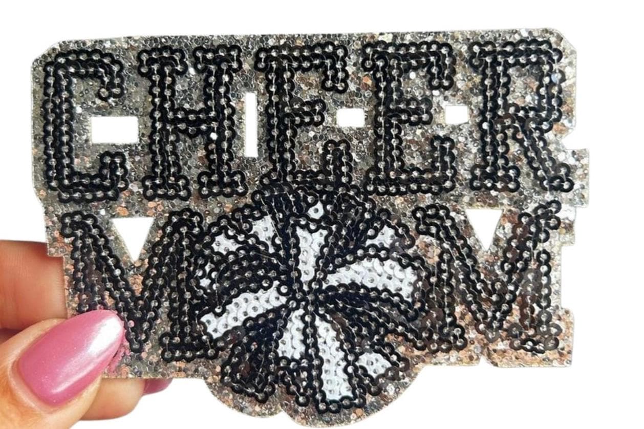 Cheer Mom Iron-On Patch: Embroidered Jacket & Hat Applique