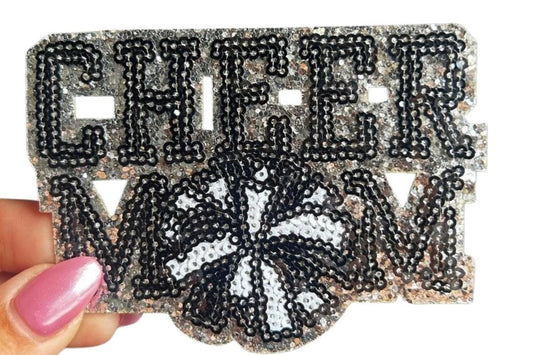 Cheer Mom Iron-On Patch: Embroidered Jacket & Hat Applique