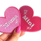 Matching Patches, Mama & Mini Heart Iron on Appliques, Embroidered