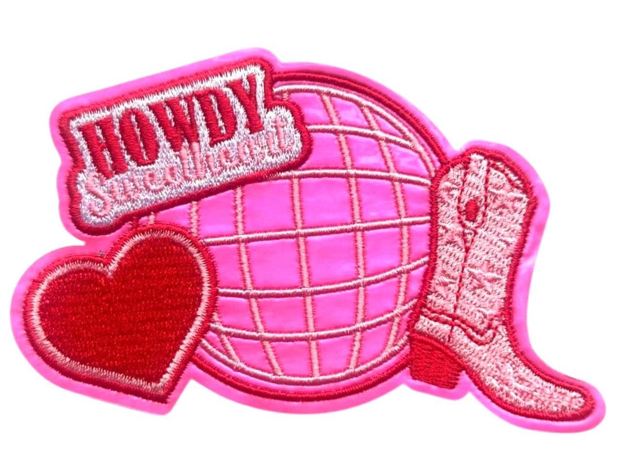 Howdy  Patch, Howdy Sweatheart Patch, Howdy Embroidered Patches, Western Iron On, Pink Howdy Patch, Cowgirl Iron On Patch