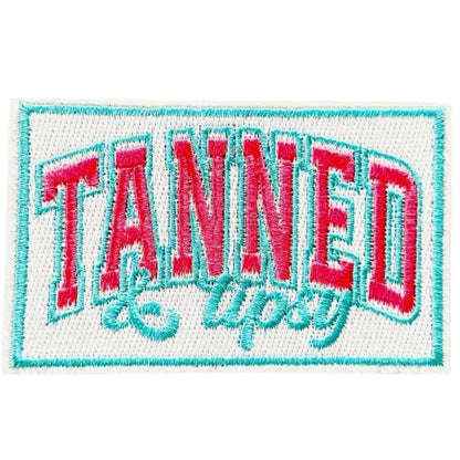 Tanned and Tipsy Embroidered Patch: Summer Beach Cocktail Iron-On