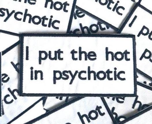 Funny Saying Patch: I Put the Hot in Psychotic - Leopard Bow