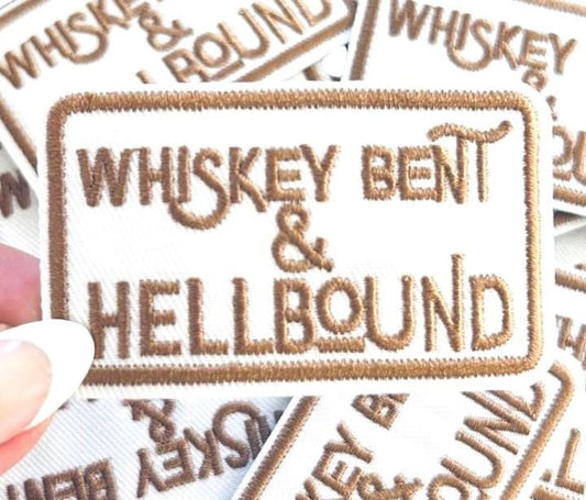 Whiskey Bent & Hell Bound Patch: Western Iron-On Applique