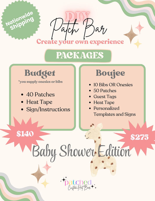 DIY Baby Shower Onesie & Bib Patch Bar Kit: Interactive Activity