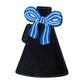 Cheer Megaphone Iron on Patch with white and blue bow