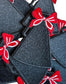 Cheer Megaphone Iron on Patch with red bow
