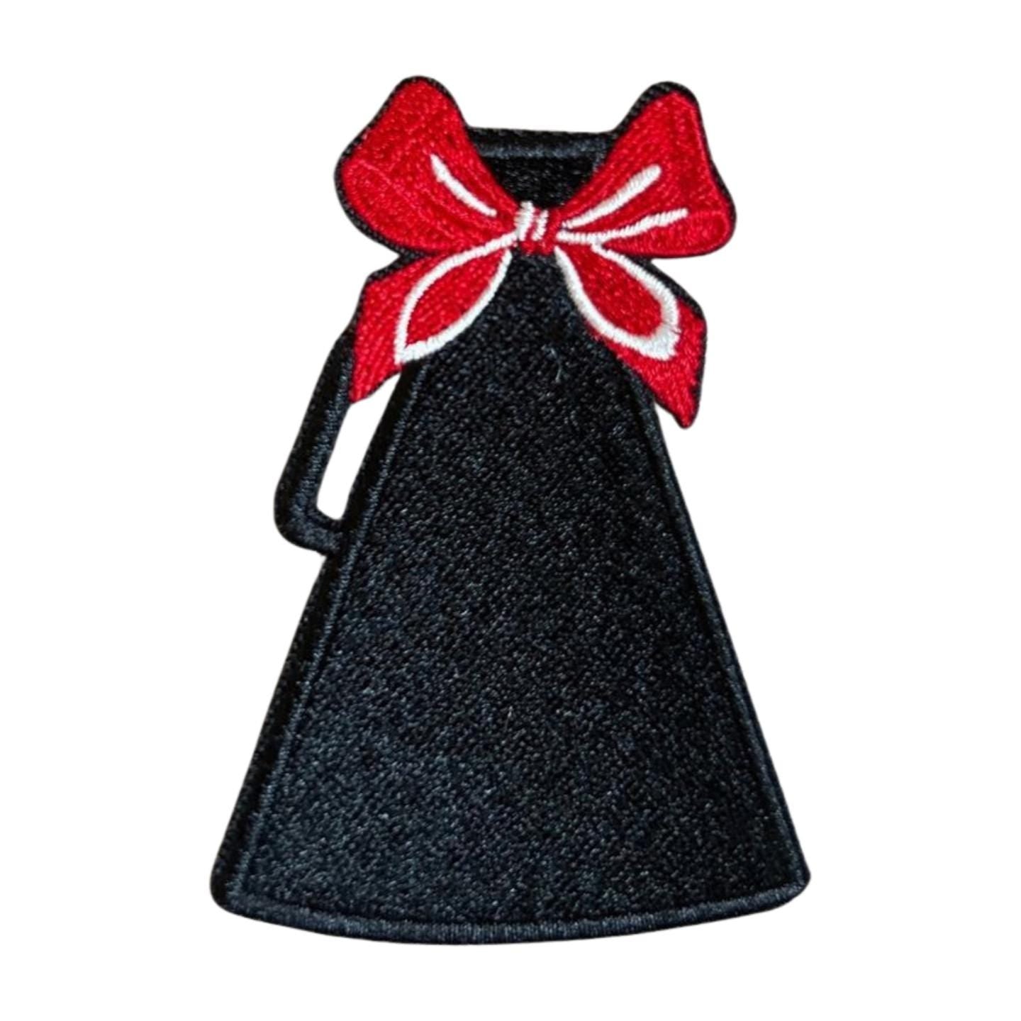 Cheer Megaphone Iron on Patch with red bow