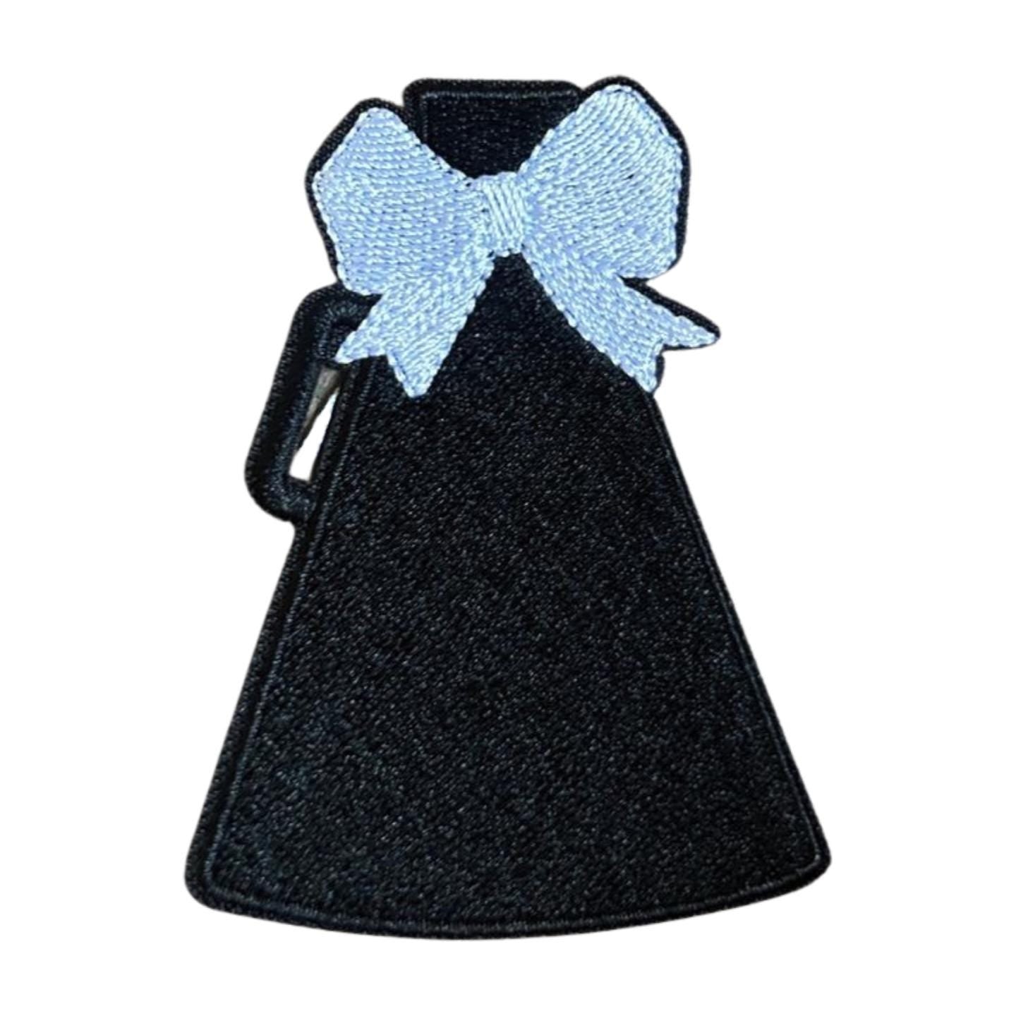 Cheer Megaphone Iron on Patch with white bow