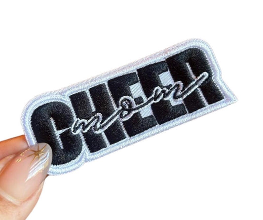 Cheer Mom Embroidered Iron-On Patch: Jacket & Hat Accessory