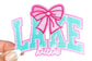Lake Babe Iron-On Patch: Pink & Aqua Embroidered Applique