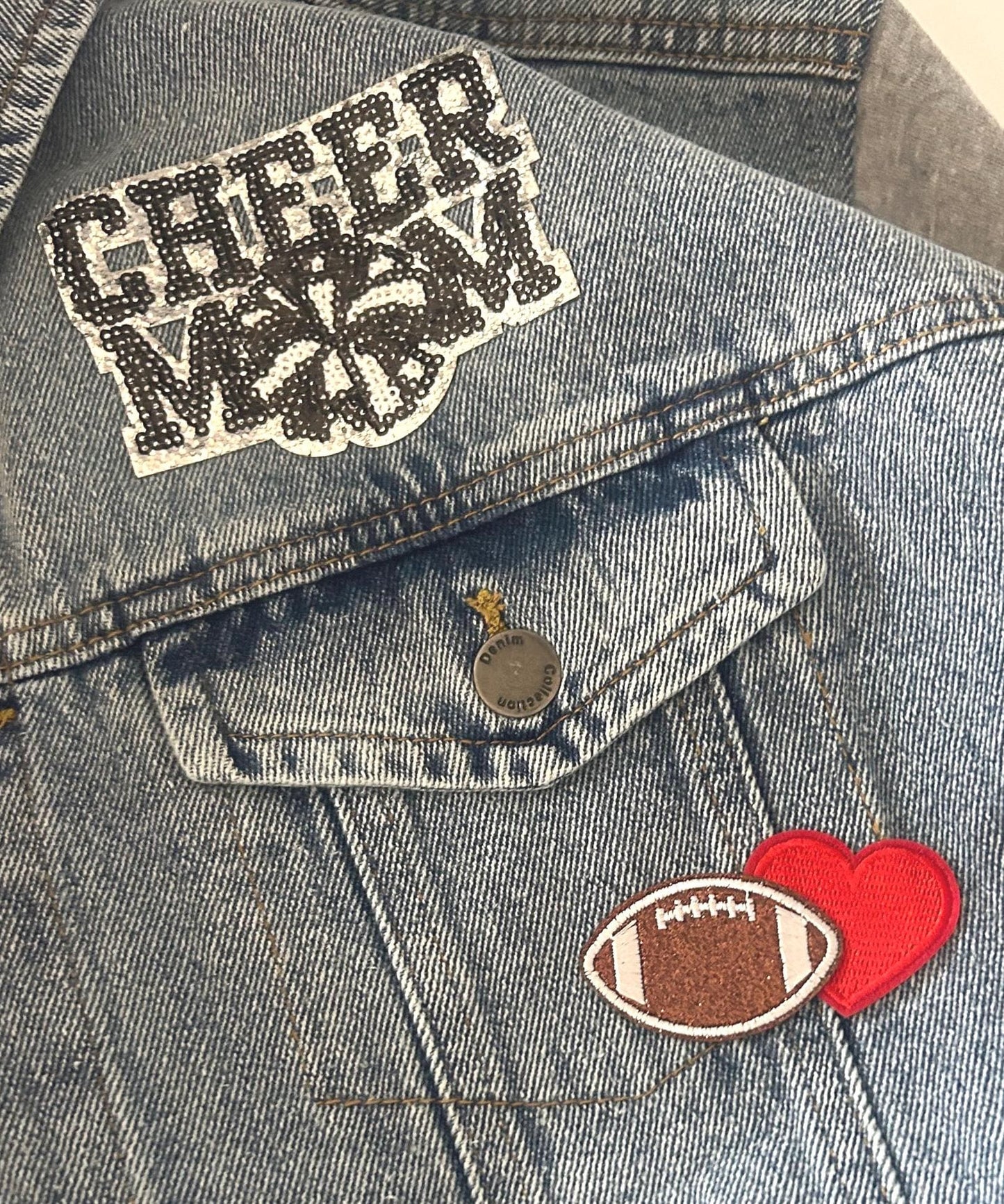 Cheer Mom Iron-On Patch: Embroidered Jacket & Hat Applique