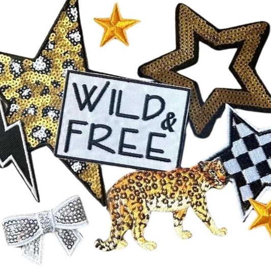 Wild and Free Iron-On Patch: Animal Print Applique