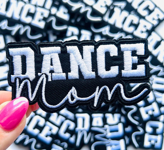 Dance Mom Embroidered Iron-On Patch Bundle: Star, Lightning Bolt, Bow