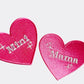 Mama and Mini Matching Iron-On Patches: Pink Heart Appliqués