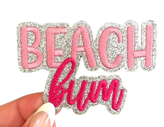 Retro Beach Bum Iron On Patch: Trendy Applique