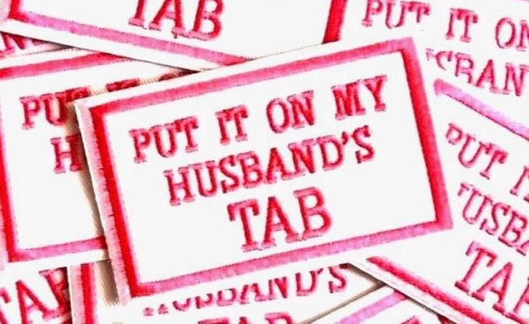 Funny Iron On Patch Bundle: 'Put It On My Husband's Tab' & More