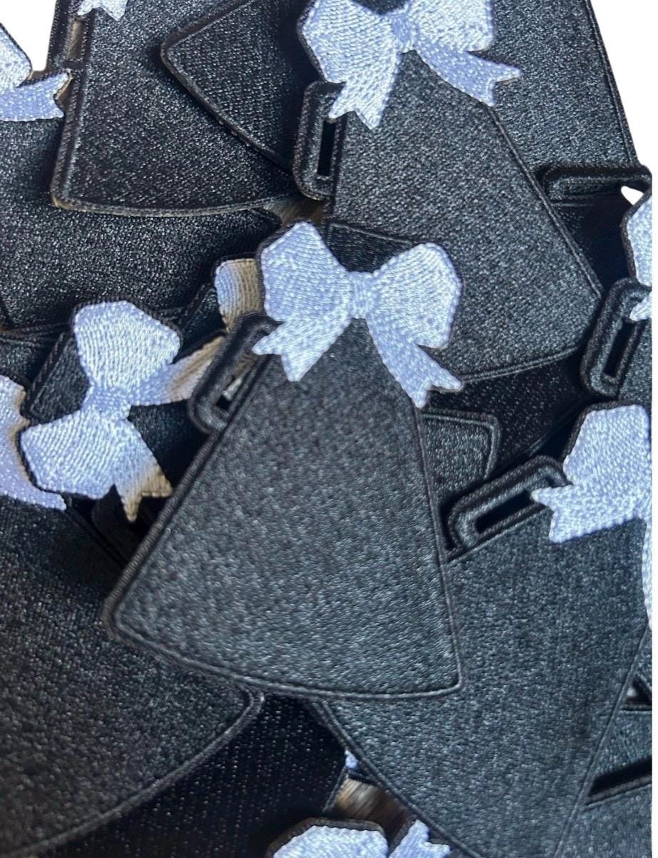 Cheer Megaphone Iron on Patch with white bow