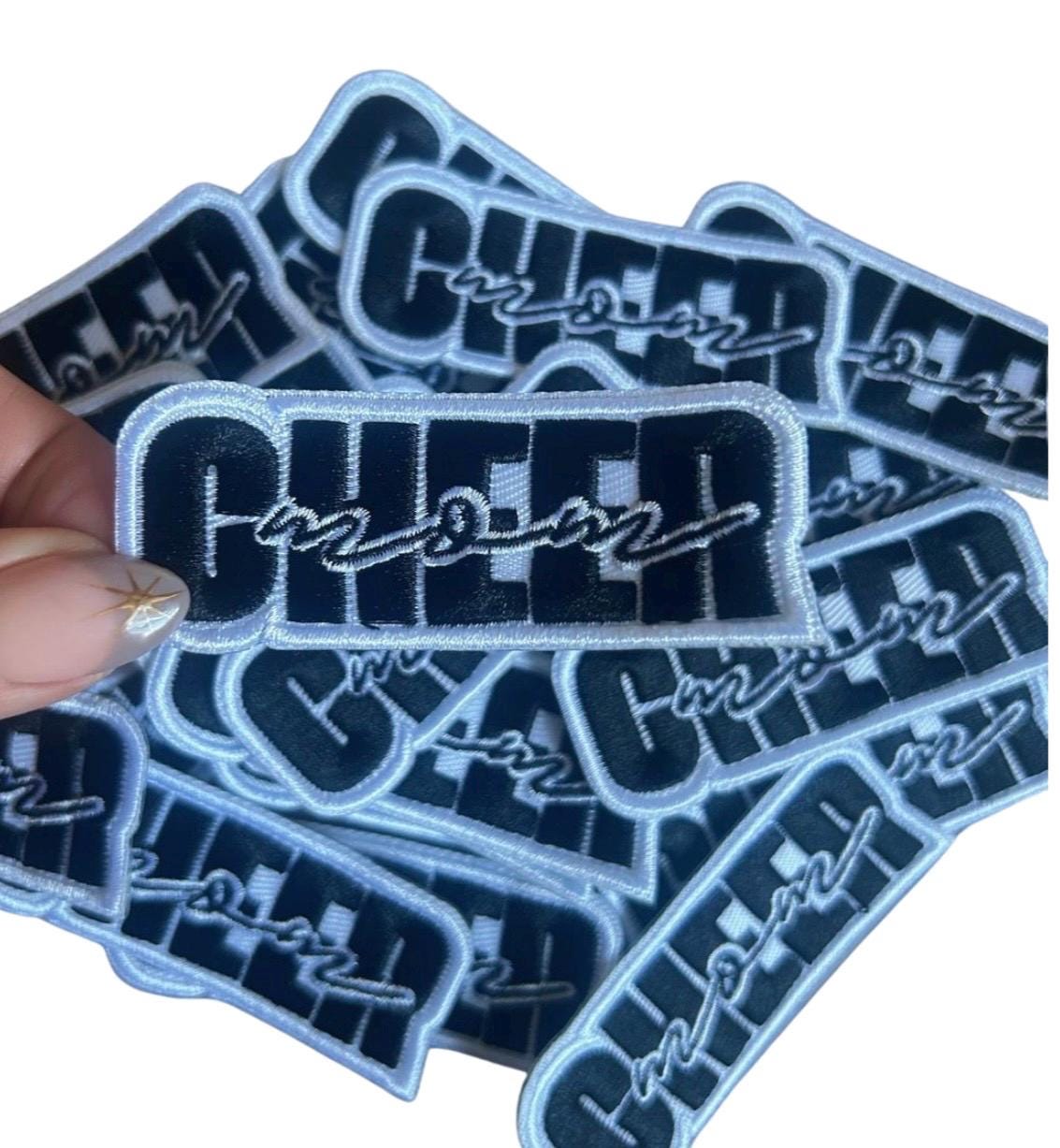 Cheer Mom Embroidered Iron-On Patch: Jacket & Hat Accessory